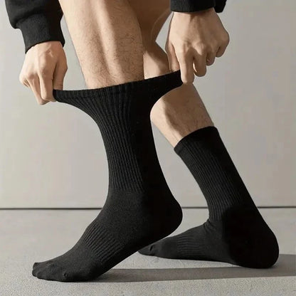 5/10Pairs Neutral Round Neck Socks Spring Summer Sweat Absorbing Breathable Comfortable All-Season Sports Men's High Classic