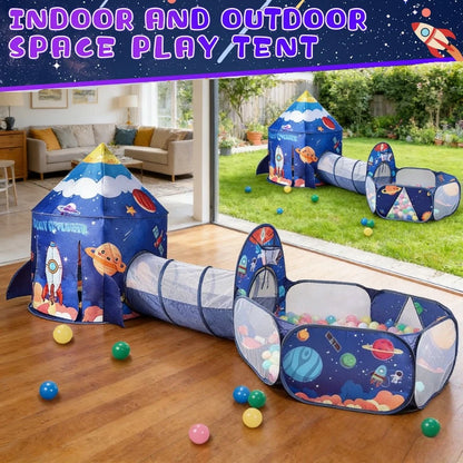 IMBABY 3 in 1 Kids Play Tent for Toddler with Baby Ball Pit and Play Tunnel Children Indoor Outdoor Playhouse for Birthday Gifts