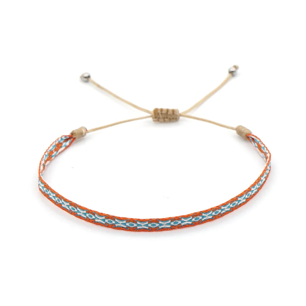 KKBEAD Wholesale Handwoven Bracelet Colombia Cloth Braided Wristband Bracelets for Women Men Gift Hippie Boho Friendship Jewelry