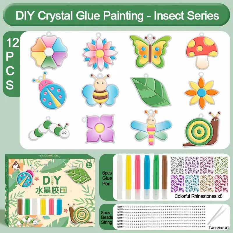 DIY Crystal Gel Painting Kit Craft Handmade Toy Children Graffiti Coloring Gift Fairy Tale & Animal Themes Educational Art Kits