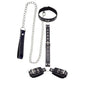 Bondage Restraint Kit Adjustable Collar & Wrist Cuffs Durable PU Leather Fetish Play Set for Adult Couples