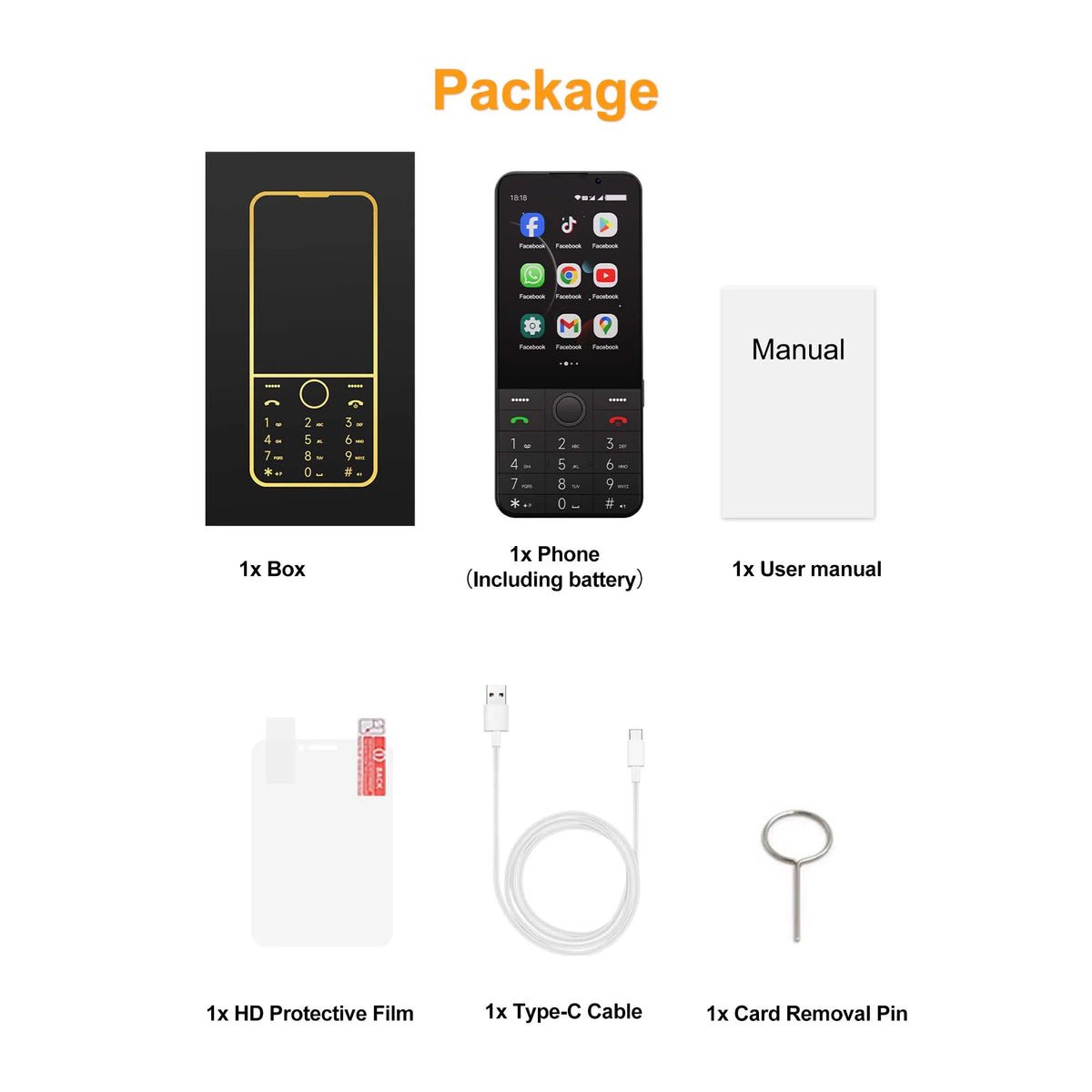 SERVO F26 PRO 3.5-inch Touch Screen Button Smartphone 4G LTE Dual SIM Android 11.0 2GB+16GB Play Store GPS Quick Dialing FM Flashlight Type-C Smart Phones