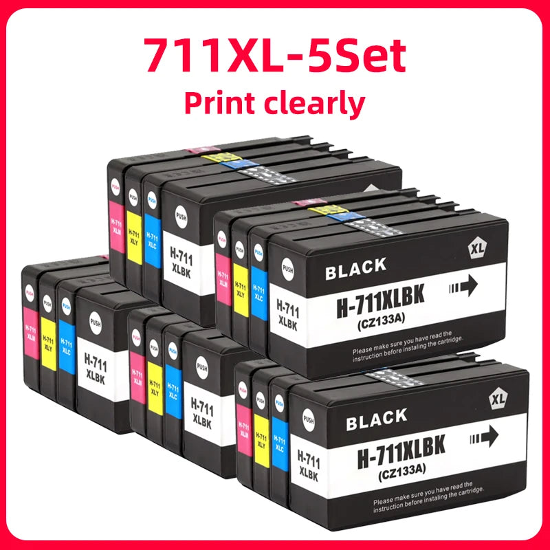 Compatible Ink Cartridge For HP 711 711XL For HP711 Replacement Ink Cartridge For HP DesignJet T520 T120 T530 T130Inkjet Printer