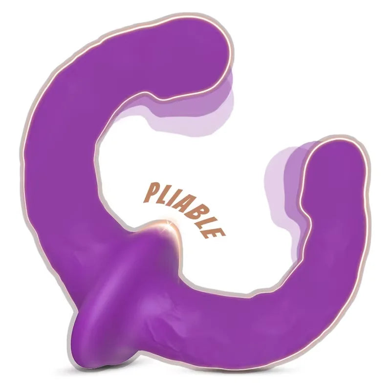 APP Strapless Strap-On G-Spot Dildo Vibrator Realistic Double-Ended Vibrating Butt Plug Anal Sex Toys for Women Lesbians Couples