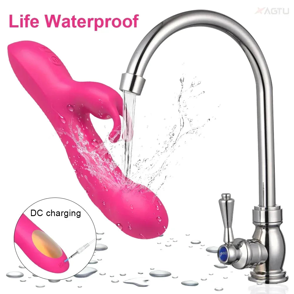 Powerful Rabbit Vibrator Women G-Spot Clitoral Stimulator Vagina Nipple Massager Dildo Female Masturbator Adult Sex Toy