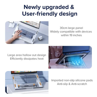 llano Laptop Stand ipad stand computer stand Aluminum Alloy Portable Adjustable Desktop Notebook Holder for 7-17.3 inch
