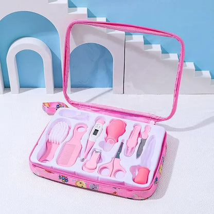 Care & Cleaning Set- 10 - Piece Baby  Newborn Nail Clipper Set, Safe Comb & Brush Gift Box