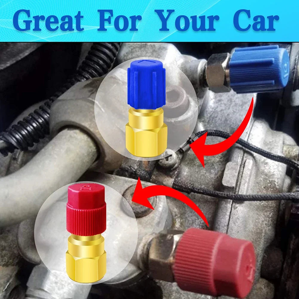 1 Pc R12 To R134a Conversion Kit Air Conditioner Filling Valve Fittings Port Adapter Retrofit Quick Disconnect Couplers