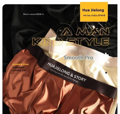 1/3PCS Men's Cool Ice Silk Boxers Shorts Summer Satin-like Solid Underpants Skin Friendly Breathable Mesh Crotch Male Underwear