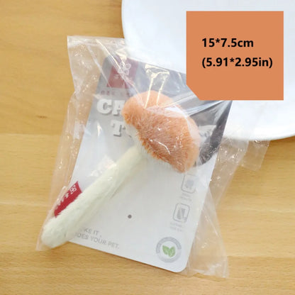 New Simulated Cat Chew Bite-resistant Soft Interactive Cat Non-toxic Mushrooms Shape Teaser Stick Interactive Play