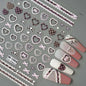 Sweet Bowknot Black Lace Heart Nail Stickers 3D Self Adhesive Nail Art Stickers Japanese Cool Girls Manicure Decorations Decals