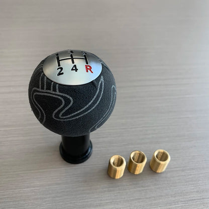 Tiypeor Gear Shift Knob Suede Leather Car Gear Shift Head Manual Gear Shifter Stick