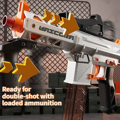 KM9 Unicorn Nylon Soft Powder Launcher Handheld Adult Soft Powder Gun Toy Model Birthday Holiday Gift