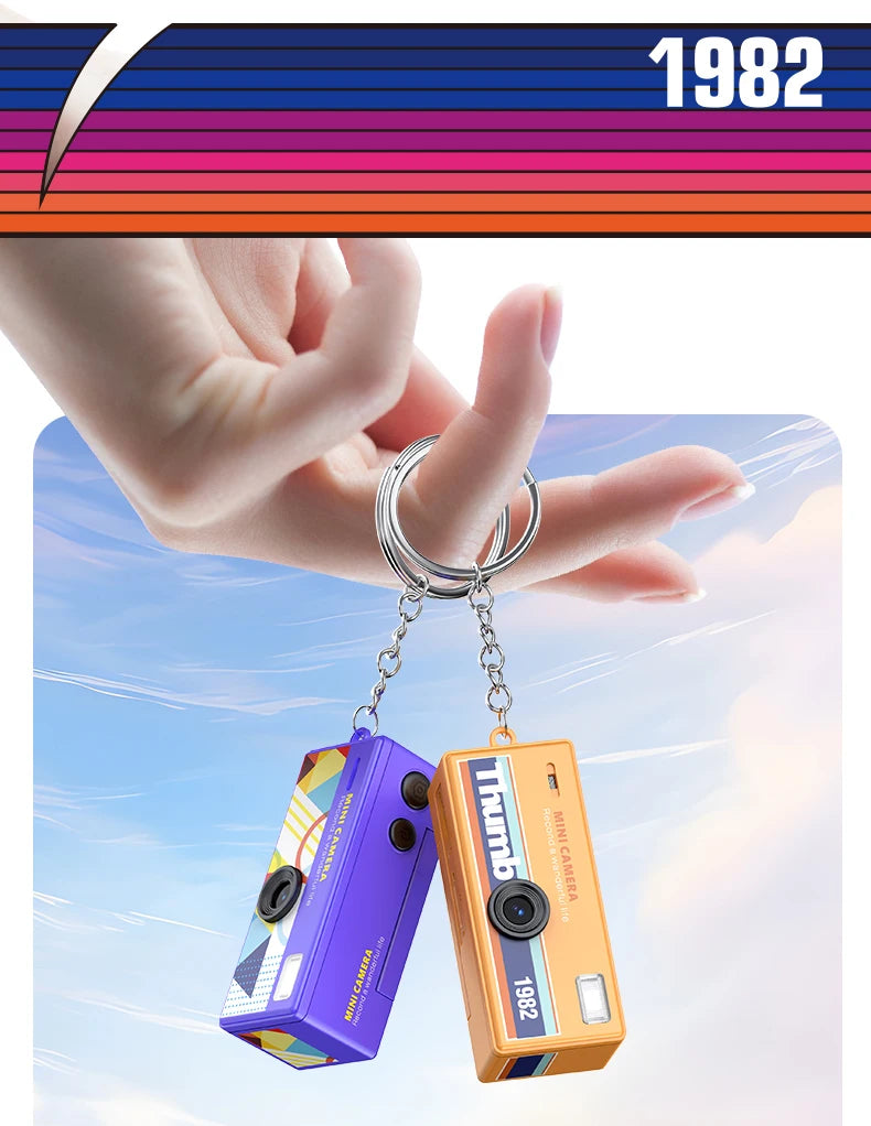 Ourlife Thumb Keychain Camera 0.96inch Flip Screen Retro CCD Mini Digital Camera 720P Very Small Camcorder Video Recorder