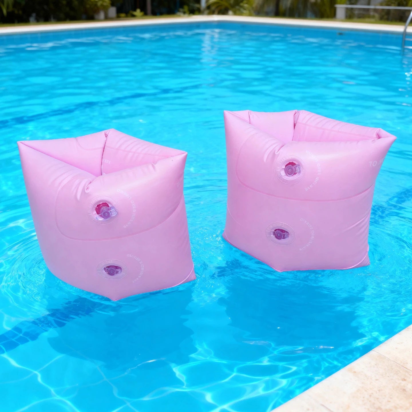 2pc New Macaron Color Inflatable Arm Float Bands For All Age Swimming Arm Rings，PVC Water Floating Sleeves, Summer Swimming Trai