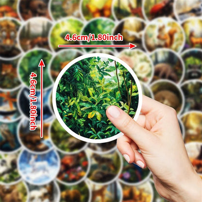 10/30/50PCS Kawaii Forest Animal Sticky PVC Sticker Aesthetic Children's Stationery DIY Decoration Scrapbooking School Supplies