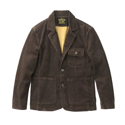 Heavyweight corduroy casual blazer for men American retro Ame Kaji loose jacket