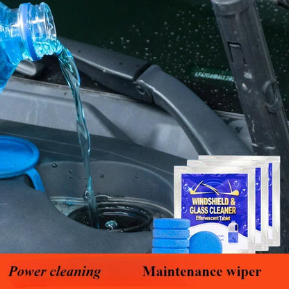 Instant car wiper essence effervescent tablets, 1 piece to 1 bottle, glass sailor case, always available without occupying space