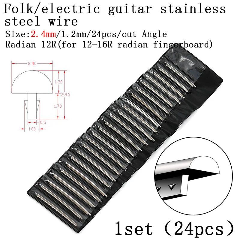 Fingerboard Frets Fret Wire For Electric Guitar Nickel Silver Stainless Steel 2.4MM 2.7mm 2.9MM Repair Material Accessories