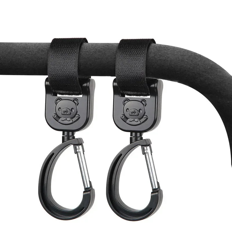Universal Outdoor Stroller Accessories Baby Pram Hooks Rotate Hanging Bag 360 Degree Cart Organizer Storage Bag Hanger