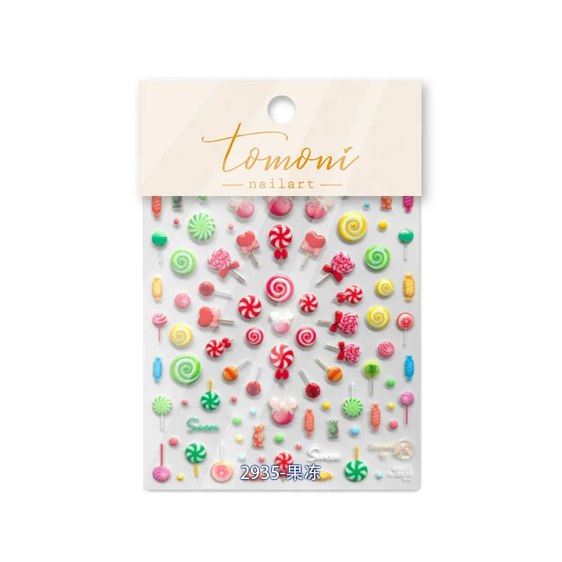 Line Flower Powder Blusher Love Heart High Quality Jelly Series Adhesive Nail Sticker Nail Art Decoration Decals Design T-2830