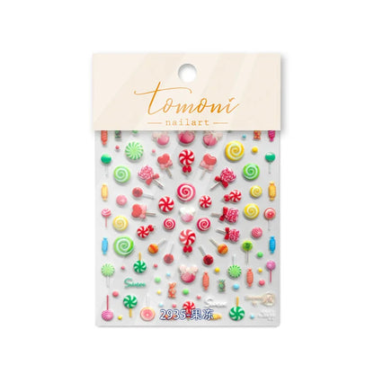 Line Flower Powder Blusher Love Heart High Quality Jelly Series Adhesive Nail Sticker Nail Art Decoration Decals Design T-2830