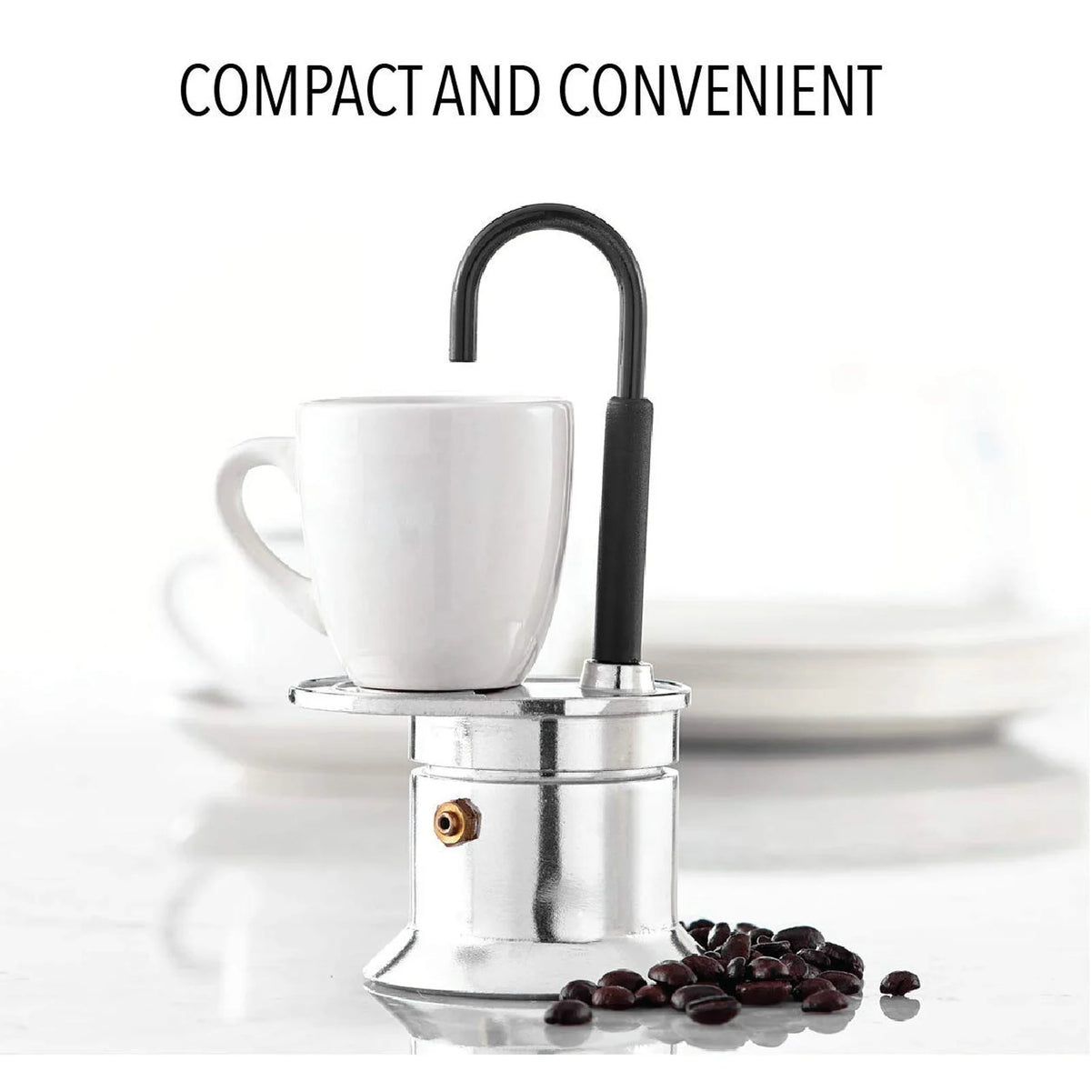 50ML Single Tube Moka Pot Cup Aluminum Alloy Spout Stovetop Italian Coffee Maker for Outdoor Parties Travel Kitchen Accessories