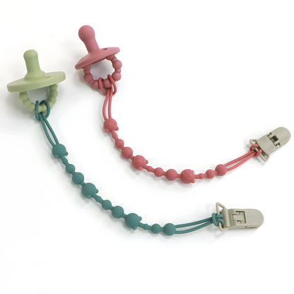 Soothing Pacifier Anti-chain Baby Stroller Teether Anti-loss Chain Baby Silicone Pacifier Clip Toy Biting Glue Lanyard
