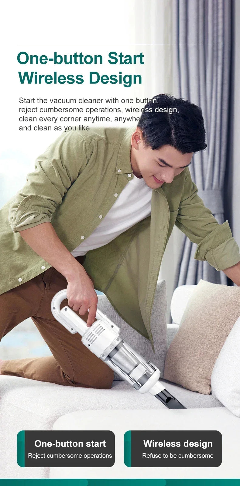 15000pa Multifunctional Wireless Vacuum Cleaner for Car Floor Household Handheld Vacuum Cleaner Powerful Suction HEPA Filter