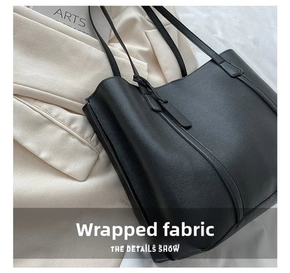 Large Capacity Women's Bag, New Soft Leather Tote Bag, Casual and Versatile Single Shoulder Bags for Woman Korean Style Handbags