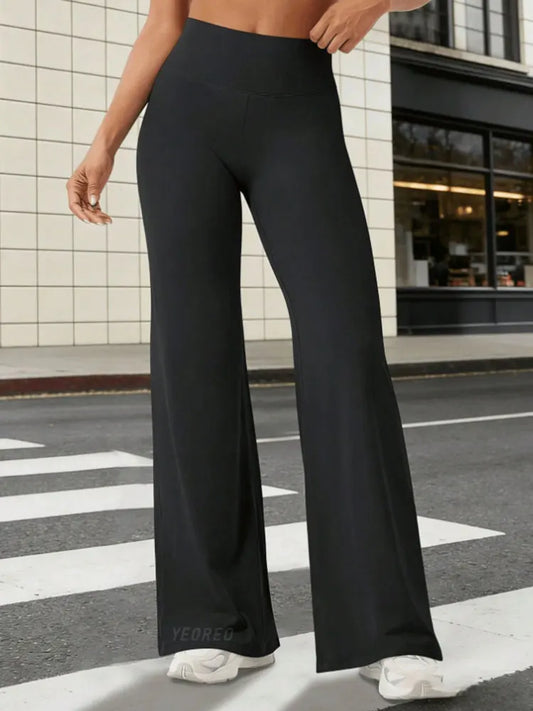 Pilates Straight Leg Yoga Pants Lightweight Soft Stretchy Wide Leg Trouser Casual Yoga And Running Sweatpants All Season Legging