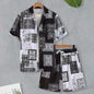Hawaii Beach Holiday Mens Shirt Short Sleeve Shorts Two Piece Paisley Printed Pattern Breathable Set Fashion Mens Party Suit