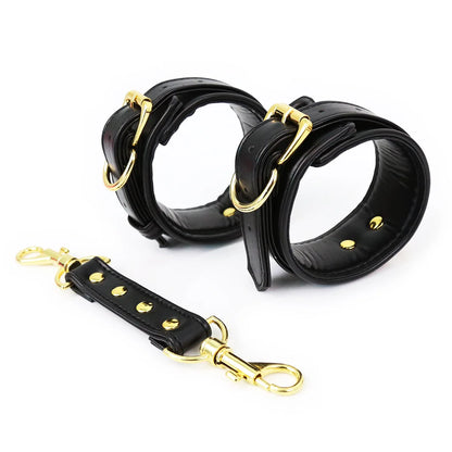 Professional BDSM Red Leather Harness Set Collar Handcuffs Restraint Kit for Women Slave Role Play Fetish Gear Adult Game Toy