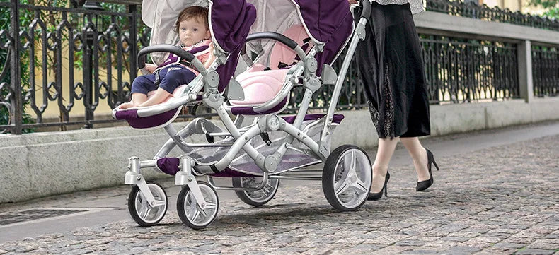 Foldable Twin Baby Stroller,Double Seat Baby Stroller for Two Babies,Shock-absorbing Twin Baby Stroller,Multi-function