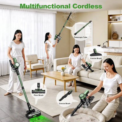 Cordless Vacuum Cleaner,Self-Standing，10-in-1/58Kpa/55Mins Stick Vacuum with LED Lighting Brush Vacuum  for Pet/Hair/Carpet