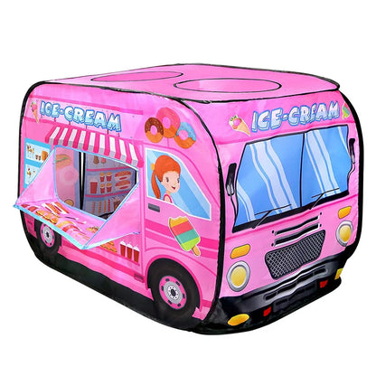 Game House Play Tent Fire Truck Police Bus Foldable Pop Up Toy Play House Children Toys Tent Ice Cream Firefighting Model House