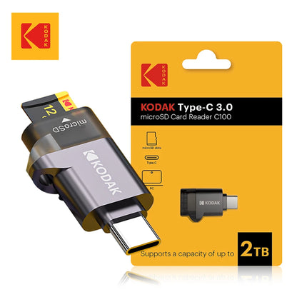 Kodak 4 in 1 Card Reader USB3.0 & Type C Universal Card Adapter Multifunctional adapter for SD Card & Micro sd Card