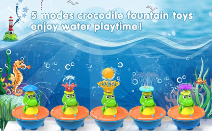 Baby Bath Toys, Glowing Crocodile Water Spray Toys, Multiple Water Spray Modes, Children's Bathroom Swimming Supplies Gifts