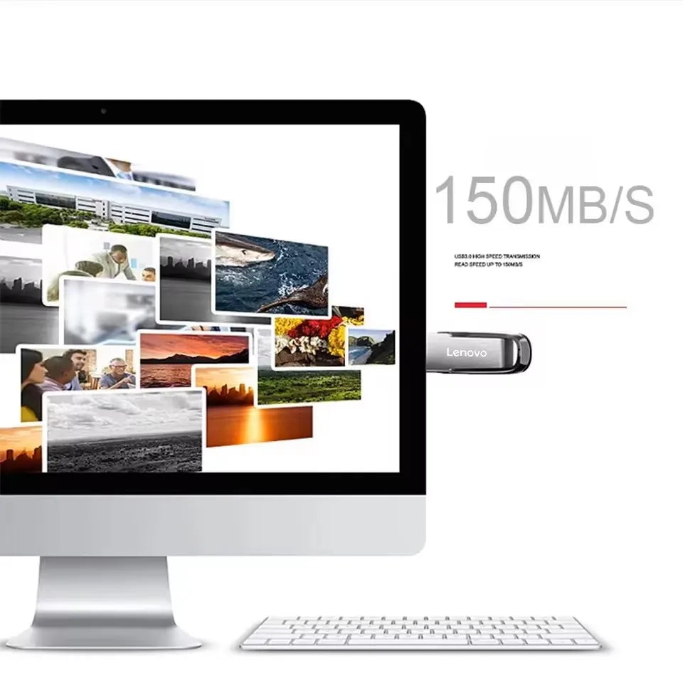 Lenovo 2TB USB 3.0 Metal Flash Drives Super High Speed Pendrive 1TB 512GB Pen Drives Portable USB Stick For Car Phone Computer