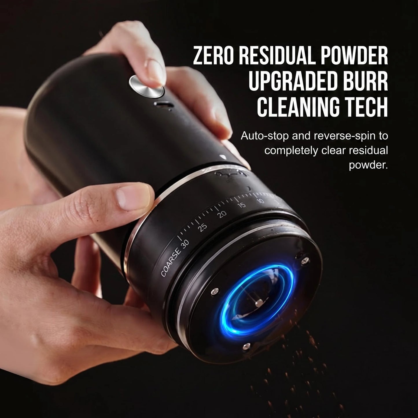 Portable Rechargeable Electric Coffee Grinder, External Adjustable Grind Mill for Espresso & Hand Pour Coffee