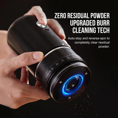 Portable Rechargeable Electric Coffee Grinder, External Adjustable Grind Mill for Espresso & Hand Pour Coffee