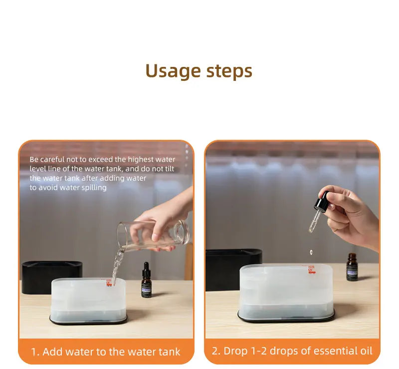 Mini Aroma Diffuser Aromatherapy Realistic Flame Lights Colorful RGB Air Humidifier Desktop USB Sprayer/Essential Oil Set