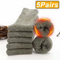 5 Pairs Autumn Winter Thick Towel Warm Socks Harajuku Men Women Keep Warm Socks  Cotton Solid Color Casual Wool Socks Gifts