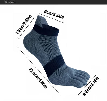 Man Toe Sport Socks Mesh Business Sweat-Absorbing Shallow Mouth Striped Fitness Travel 5 Finger Ankle Cotton Men