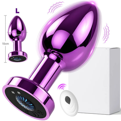 Anal Plug Vibrator APP Remote Control 10 Powerful Vibrations Prostate Massager with Flashing Light Base Adult Sex Toy for Couple