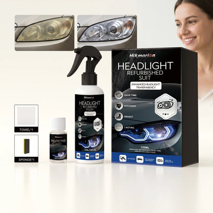 Car Headlights Restoration Kit Repair Scratches Restore Clarity-Car Lens Remover Oxidation Headlight Refurbish Tool Polish Spray