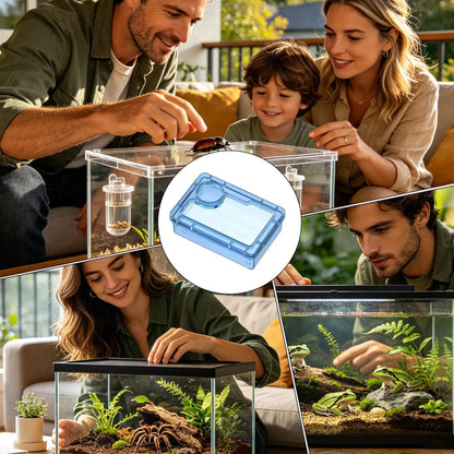 Safe Escape Proof Compartment Reptile Food Dish for Leopard Gecko Hermit Crab Frog Spider Chameleon Iguana Lizard Tarantula