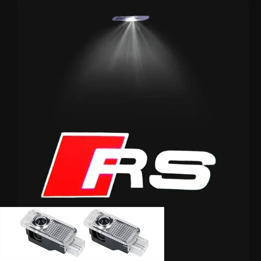 2pcs Car Door Welcome Lights Projector Ghost Shadow Lamp for Audi A1 A3 8P 8V A4 A5 A6 A7 A8 Q3 Q5 Q7 Q8 Sline TT Logo