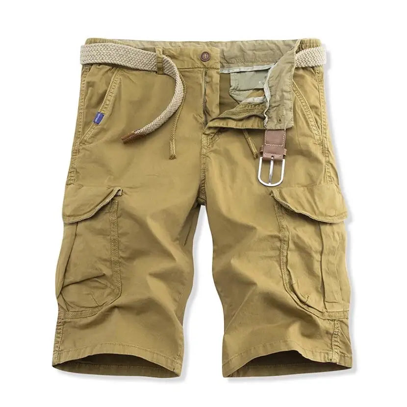 Men Summer Cargo Shorts Casual Tool Shorts High Quality Man Summer Military Multi Pocket Pants Loose Cargo Pants No belts 38