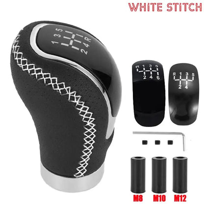 Universal 5/6 Speed Gear Shift Knob Shifter Lever Handle Modified Stick Leather Auto Accessories For All Manual Car Modles